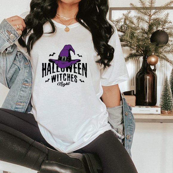 SimplyBeverly Tops - Purple Halloween Witches Night T Shirt